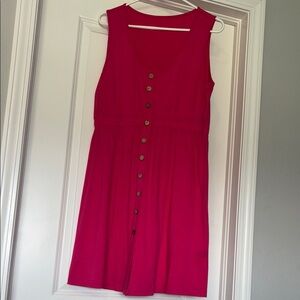 SHEIN pink Buttoned Sleeveless Sundress